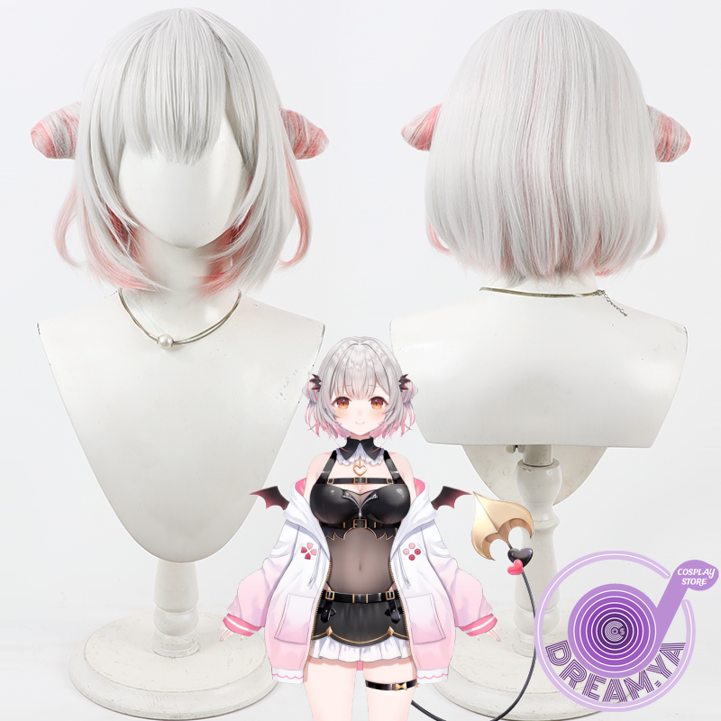 Cosplay Anime Pink Hair - Peruka Cosplay Suou Patra Vtuber Szara