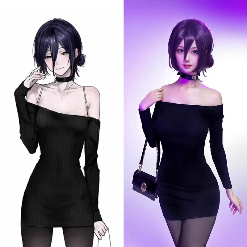 Anime Chainsaw Man Reze Strój  – Anime Cosplay Black Girl recenzja i cena