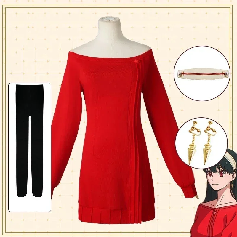 Yor Forger Cosplay długi czerw – Anime Cosplay Yor recenzja i cena