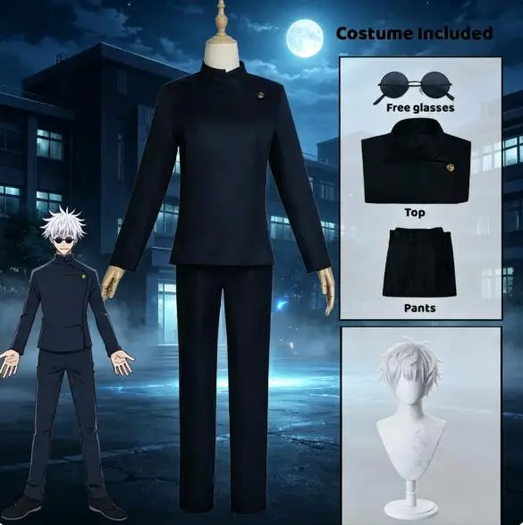 Anime Gojo Satoru cosplay mund – Jujutsu Kaisen Uniform recenzja i cena